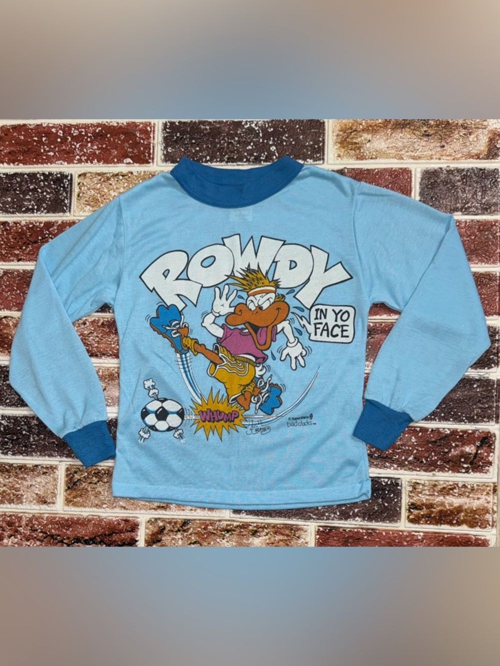 HTF 90s Vintage Bad Ducks J Bates soccer Tshirt youth 8-10 boys